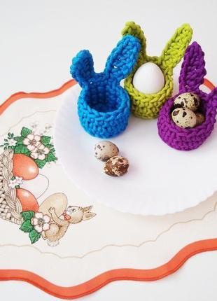 Пасхальные корзинки кролики, подставки для яиц, детские пасхальные корзинки, пасхальный декор3 фото