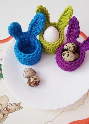 Пасхальные корзинки кролики, подставки для яиц, детские пасхальные корзинки, пасхальный декор2 фото