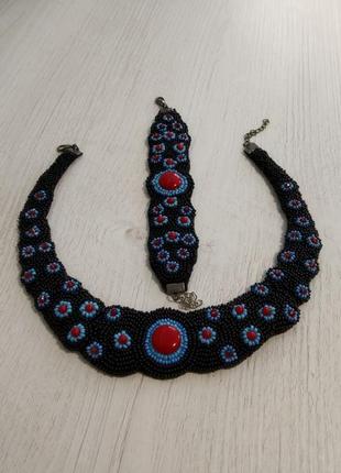 Набор - ожерелье и браслет "арктур"