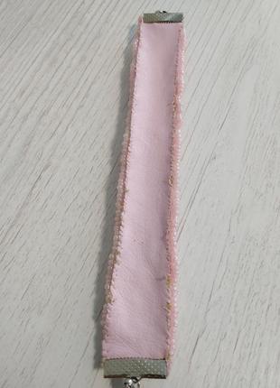 Рожевий браслет з бісеру "ніжність"1 фото