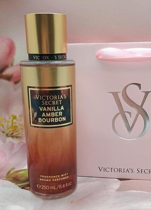 Парфюмированный мист для тела и волос vanilla amber bourbon victoria’s secret.