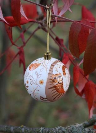 Елочный шар ручной росписи тигр4 фото