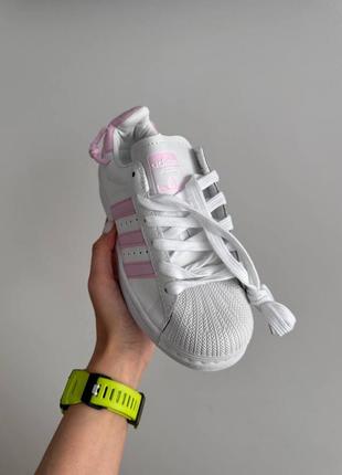 Кроссовки adidas superstar white pink knotted rope5 фото