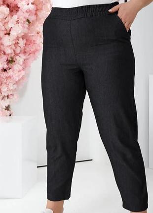 54-60 г женские брюки штаны большой размер облегченный джинс1 фото
