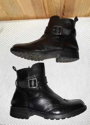 Чёрные кожаные ботиночки оксфорды с пряжечками7 фото