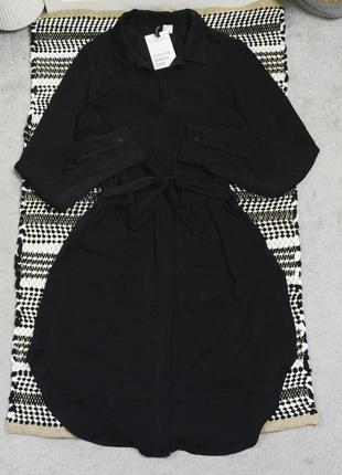 Новое черное сатиновое платье рубашка h&amp;m2 фото