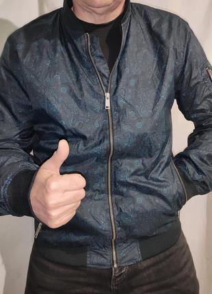 Стильна нова сток фірмова курточка демі вітрівка синій бомбер.koton.хл10 фото