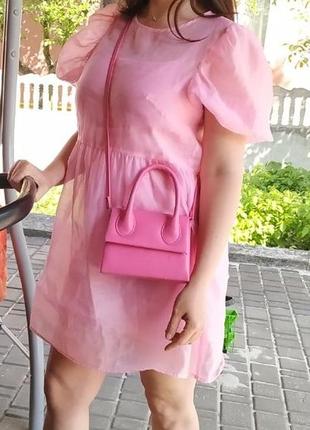 Зефирное нежное розовое летнее платье hm divided