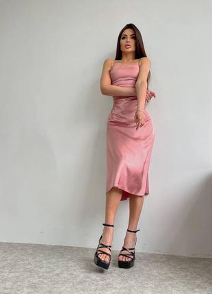 Шелковое платье-комбинация, 6 цветов9 фото