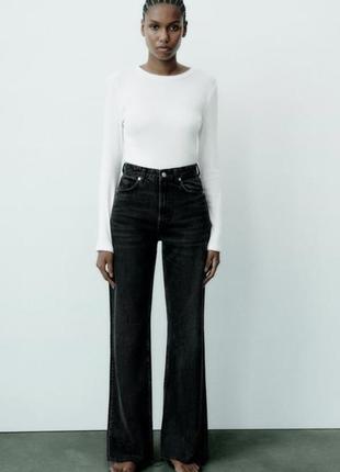 Джинсы zara wide-leg черные   от zara