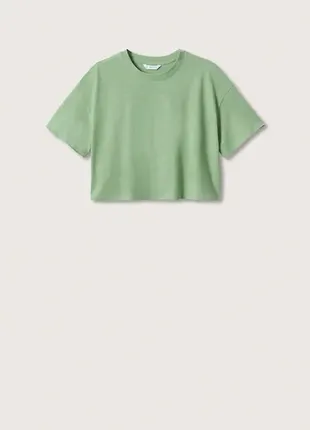 Зеленая футболка mango1 фото