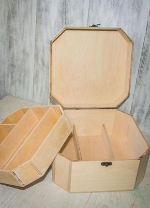 Скринька восьмикутна,органайзер для рукодільниць1 фото