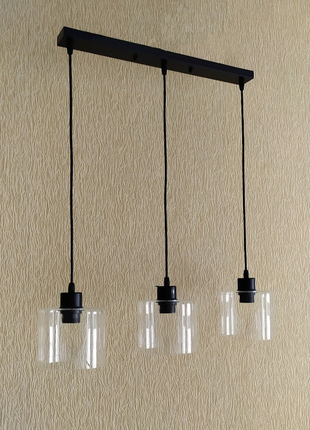 Люстра с подвесными плафонами на 3 лампы в стиле лофт1 фото