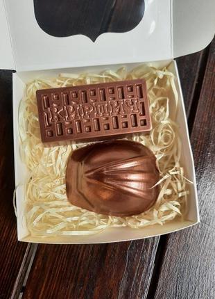 Подарунковий набір для будівників " каска і кирпич "з бельгійського шоколаду2 фото