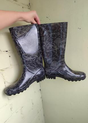 Черные резиновые сапоги retro 227 базовые актуальные стильные элегантные
