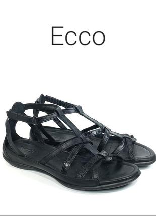 Кожаные женские сандалии ecco flash black оригинал