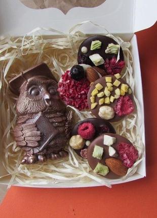 Шоколадний набір ручної роботи "вчителю", 130 грам2 фото