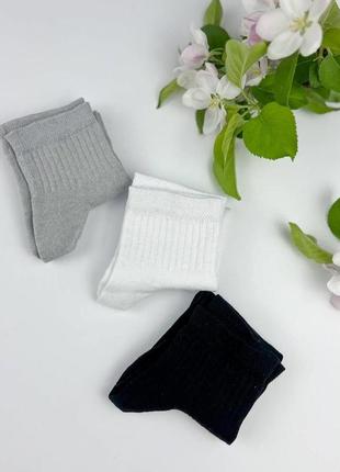 Жіночі демісезонні,літні бавовняні шкарпетки середньої висоти з гумкою в рубчик 36-40р.асорті.україна.4 фото