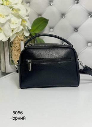 Жіноча стильна та якісна сумка з еко шкіри чорна4 фото