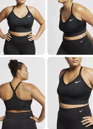 Спортивний бюстгальтер із підкладкою nike dri fit indy low cut light support plus size 2x 3x