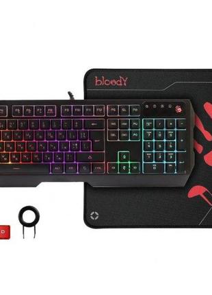 Комплект a4tech bloody b1700 (black) игровой, клавиатура, мышь, коврик usb