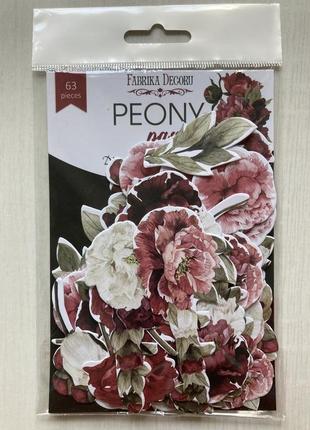 Набір висічок для скрапбукінгу peony passion 63 шт, тм фабрика декору3 фото