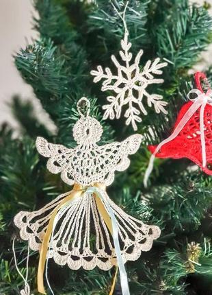 Новогоднее украшение "ангелочки" / украшения на елку / рождественский декор3 фото