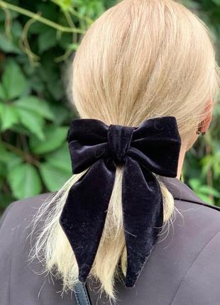 Бант на заколці angelamasterica банти заколки для волосся бархатний оксамитовий бархат