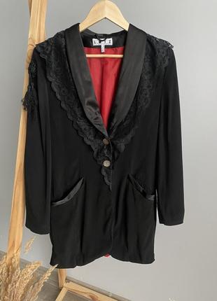 Эксклюзивный винтажный пиджак жакет lotz кружево атлас