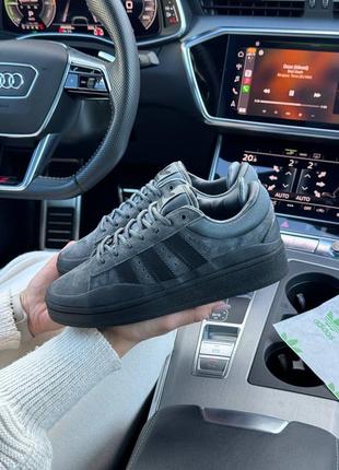 Женские кроссовки yeezy adidas originals campus x bad bunny dark gray