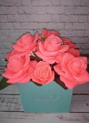 Букет цветов из мыла. розы. подарок1 фото