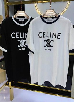 Белая футболка celine3 фото