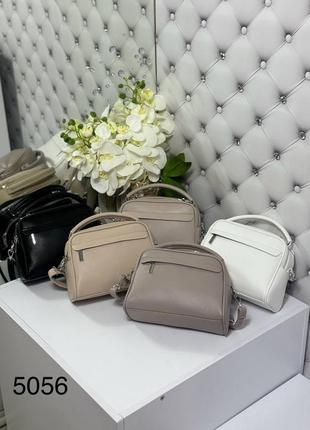 Жіноча стильна та якісна сумка з еко шкіри біла7 фото