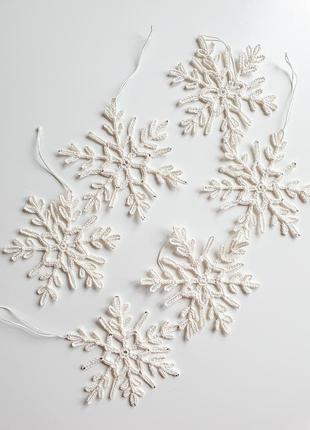 Новогоднее украшение "снежинка" / украшения на елку / рождественский декор6 фото