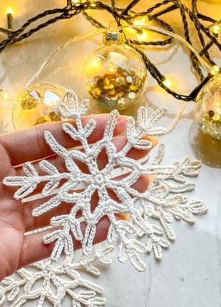 Новогоднее украшение "снежинка" / украшения на елку / рождественский декор2 фото