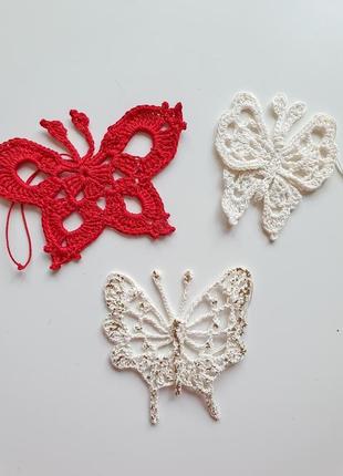 Новогоднее украшение "бабочка" / украшения на елку8 фото