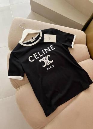 Черная футболка celine1 фото