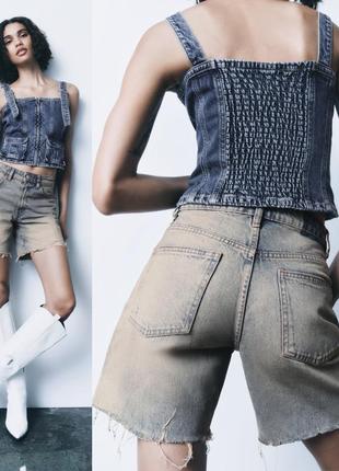 Нові іржаві джинсові шорти бермуди zara3 фото