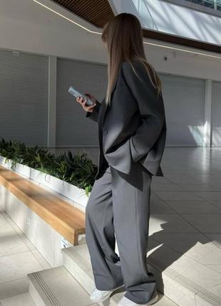 Жіночий костюм брюки палаццо і піджак oversize7 фото