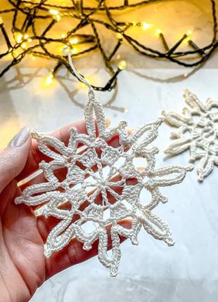 Новогоднее украшение "снежинка" / украшения на елку / рождественский декор5 фото