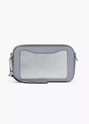 Сумка брендовая сумка marc jacobs the snapshot mini bag wolf grey кожа оригинал6 фото