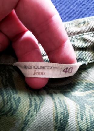 Рубашка женская джинсовая, хаки, цветочный принт с вышивкой. м6 фото