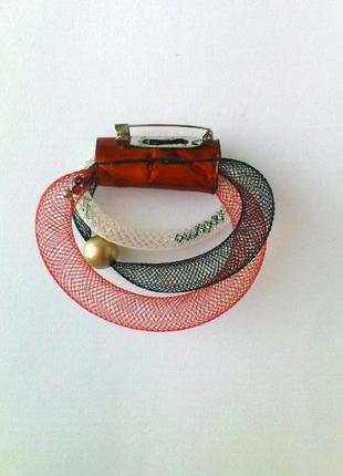 Брошь "ламбада" из ювелирной сетки3 фото
