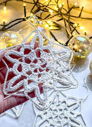 Новогоднее украшение "снежинка" / украшения на елку / рождественский декор4 фото