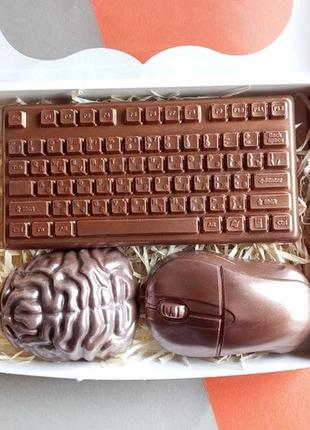 Шоколадный набор ручной работы truffle bro "it спеціаліст з великим мозком" 320 грамм1 фото