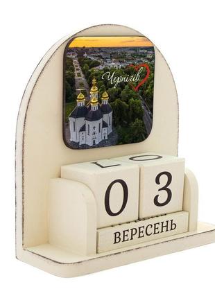 Вечный календарь "города украины. чернигов ♥", размер 160х140х60 мм3 фото