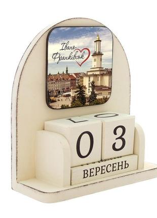 Вічний календар "міста україни. івано-франківськ ♥", розмір 160х140х60 мм3 фото