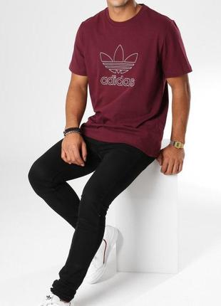 Мужская бордовая футболка adidas адидас оригинал / big logo биг лого2 фото