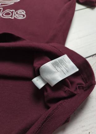 Чоловіча бордова футболка adidas адідас оригінал / big logo біг лого / темно червона8 фото