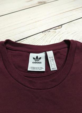 Чоловіча бордова футболка adidas адідас оригінал / big logo біг лого / темно червона6 фото